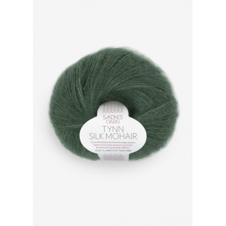 Tynn Silk Mohair - Djupt Skogsgrön - 8581