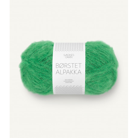 Børstet Alpakka - Jelly Bean Green - 8236