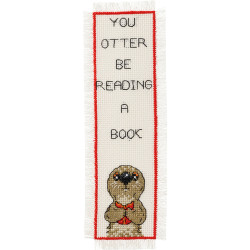 Brodera ett bokmärke - You Otter Be Readning A Book