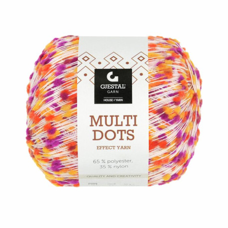 Multi Dots - Gul-Orange-Lila - 906