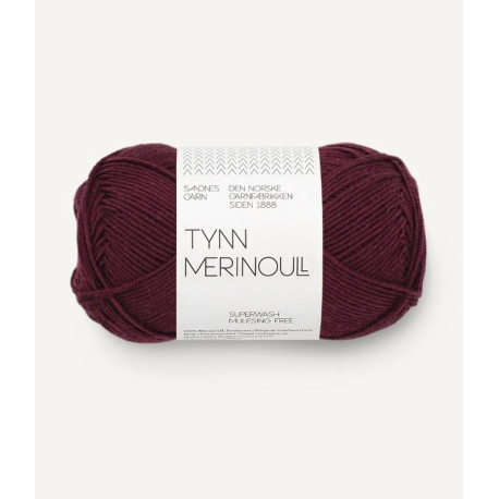 Tynn Merinoull - Dyp burgunder  - 4372