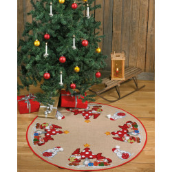 Stor julgransmatta - Tomtar med och svamp