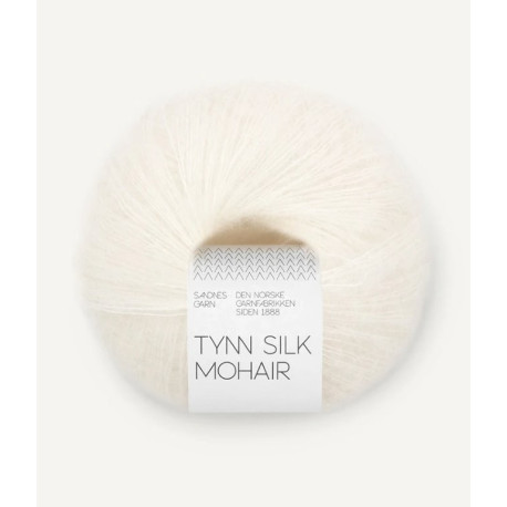 Tynn Silk Mohair - Vit - 1001
