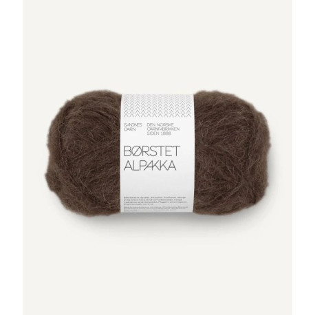 Børstet Alpakka - Mörkbrun - 3082