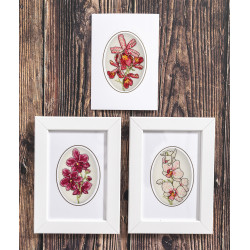 Tre kort med orkidéer